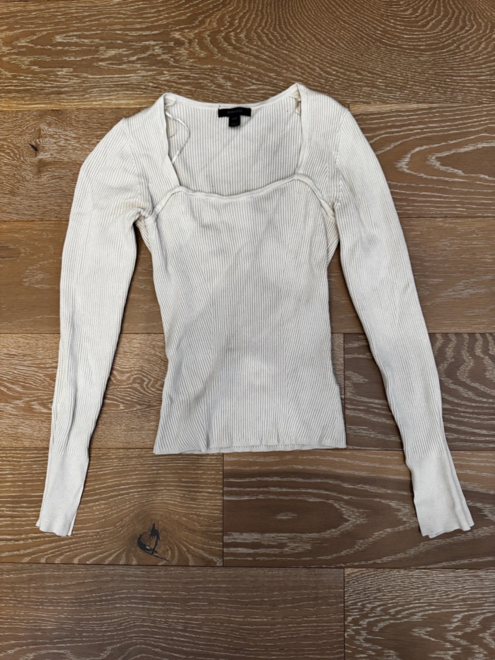 RW&CO SQUARENECK RIBBED LONG SLEEVE SHIRT XS